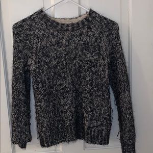 Black and White knit/fuzzy sweater!